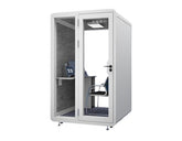 Homelements 1 Person 1.4x1.2x2.3m White & Black Metal Plate Model Mobile Soundproof Room Home Live Broadcast Room Singing Cabin Recording Studio Indoor Telephone Booth Piano Sleeping Soundproof Silent Cabin